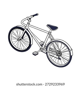 black Bicycle Against Striped Background
