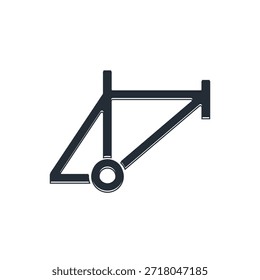Ícone de quadro preto bicicleta isolado no fundo branco.  Vetor
