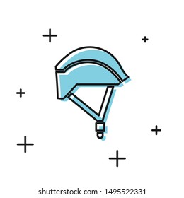 Black Bicycle helmet icon isolated on white background. Extreme sport. Sport equipment.  Vector Illustration