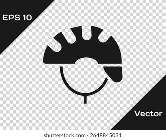 Black Bicycle helmet icon isolated on transparent background. Extreme sport. Sport equipment.  Vector