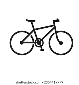 The black bicycle icon - bike vector over a white editable background
