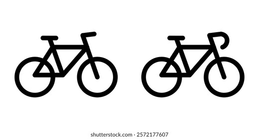 black bicycle icon collection vector