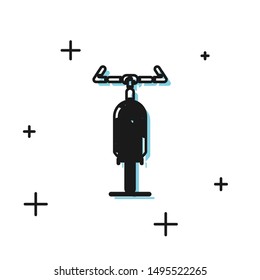Black Bicycle icon isolated on white background. Bike race. Extreme sport. Sport equipment.  Vector Illustration