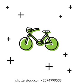 Black Bicycle icon isolated on white background. Bike race. Extreme sport. Sport equipment.  Vector