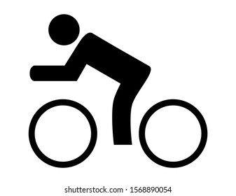 Black bicycle icon on white background