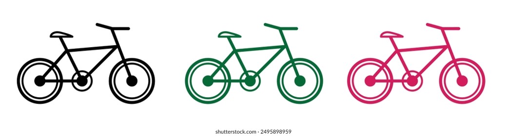 black bicycle icon vector element design isolate on white background , on road , vector design eps 10