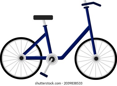 Bicicleta negra, ilustración, vector sobre fondo blanco.