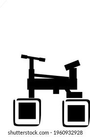 logotipo de bicicleta negra con estilo de cuadrícula