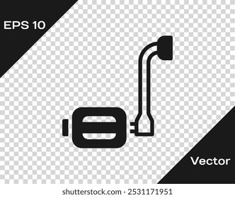 Ícone do pedal da bicicleta preto isolado no fundo transparente.  Vetor