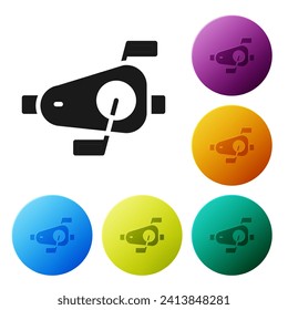 Black Bicycle pedals icon isolated on white background. Set icons in color circle buttons. Vector