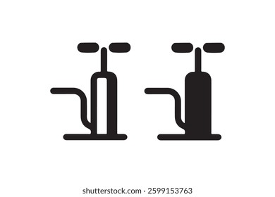 Black bicycle pump icon set Vector