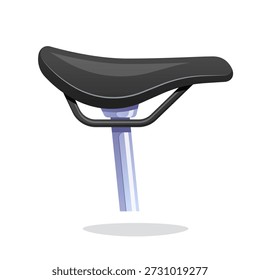 Black bicycle saddle vector isolated on white background.