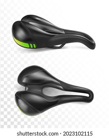 Black bicycle seat. Vector illustration on a transparent background.