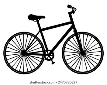 Black bicycle silhouette isolated icon. Vector illustration