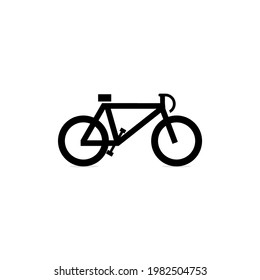 black bicycle vector in silhouette style with white background, icon, emblem