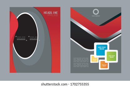 Schwarze, zweifache Broschüren, Design, Geschäftsblatt, Broschüre
