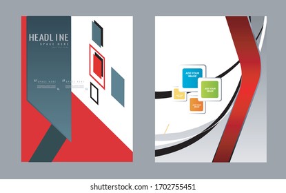 Black bi-fold brochure template design, business leaflet, booklet
