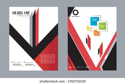 Black bi-fold brochure template design, business leaflet, booklet
