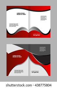 Black bi-fold brochure template design, business leaflet, booklet
