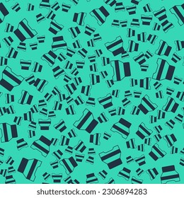 Black Big bed for two or one person icon isolated seamless pattern on green background.  Vector