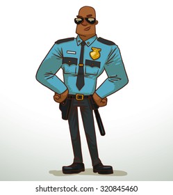 Black big Policeman, vector