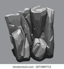black big rock abstract vector art
