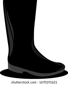 Black big shoe, illustration, vector on white background.