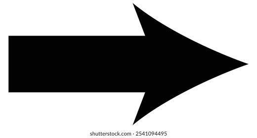 black big size long arrow. long arrow pointing to right sight. Bold thine long arrow. vector illustration eps 10.