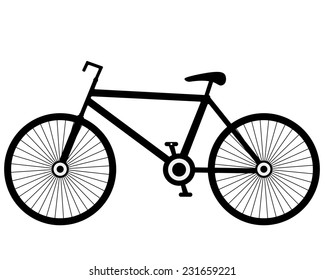 black bike for a ride and rest on a white background 