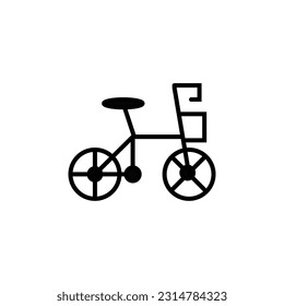black bike vector type icon