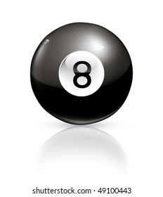 Black billiard ball, vector