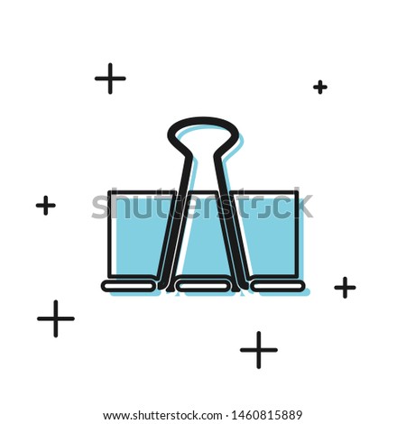 Black Binder clip icon isolated on white background. Paper clip.  Vector Illustration