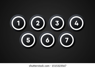 Black Bingo Balls Vector Illustration