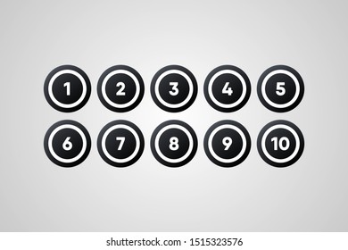 Black Bingo Balls Vector Illustration