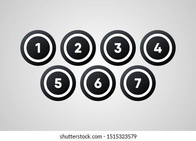 Black Bingo Balls Vector Illustration