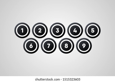 Black Bingo Balls Vector Illustration