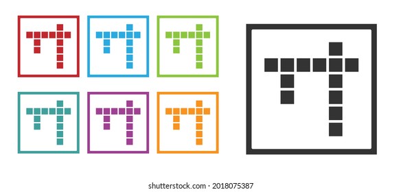 Schwarzes Bingo Symbol einzeln auf weißem Hintergrund. Lotterie-Tickets für amerikanisches Bingospiel. Stellen Sie die Symbole bunt ein. Vektorgrafik