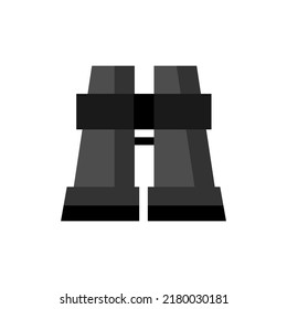 Black binocular on white background