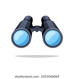 Black binocular vector isolated on white background.