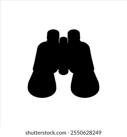 Black  binoculars flat silhouette vector illustration on white background