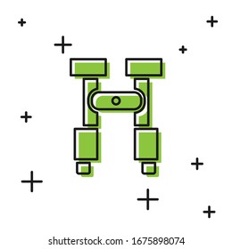 Black Binoculars icon isolated on white background. Find software sign. Spy equipment symbol.  Vector Illustration