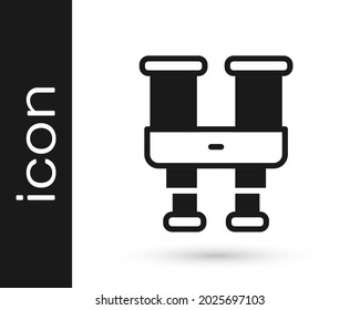Black Binoculars icon isolated on white background. Find software sign. Spy equipment symbol.  Vector