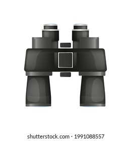 Black binoculars in a realistic style. Vector illustration.