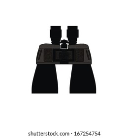 Black binoculars, vector illustration