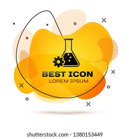 Black Bioengineering icon isolated on white background. Element of genetics and bioengineering icon. Biology, molecule, chemical icon. Fluid color banner. Vector Illustration