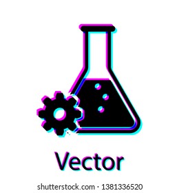 Black Bioengineering icon isolated on white background. Element of genetics and bioengineering icon. Biology, molecule, chemical icon. Vector Illustration