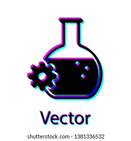 Black Bioengineering icon isolated on white background. Element of genetics and bioengineering icon. Biology, molecule, chemical icon. Vector Illustration