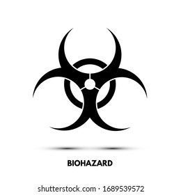 Black biohazard sign isolated on white background. Vector symbol