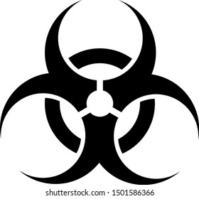 Black Biohazard symbol icon isolated on white background.  Vector Illustration