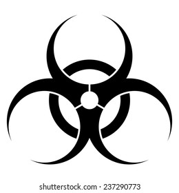 black biohazard symbol icon isolated on white background. vector illustration